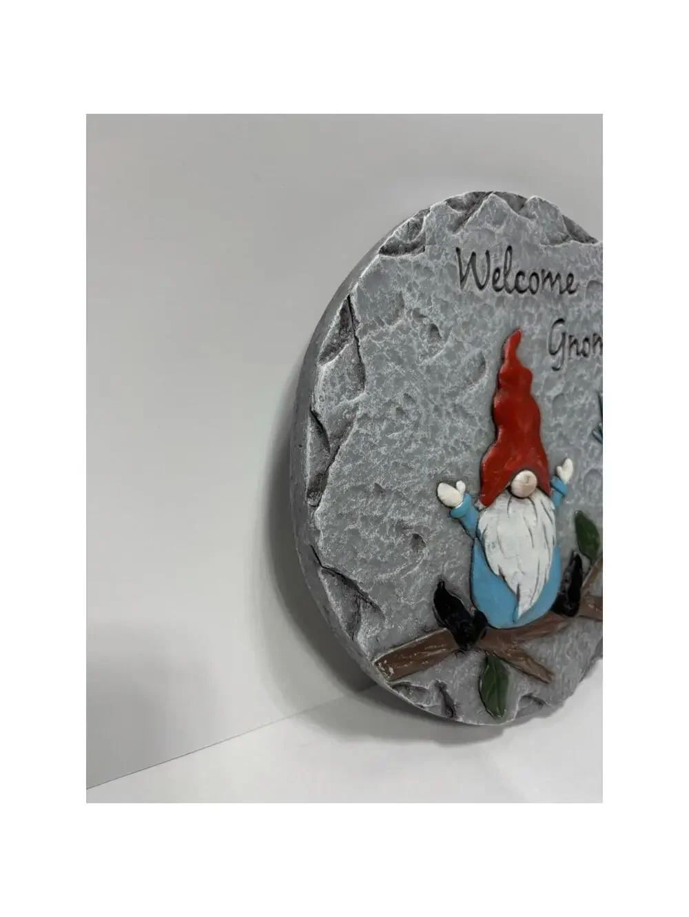 WELCOME GNOMIES Garden Step Stone Lawn Pathway Decor Cute Gnome Yard Accent